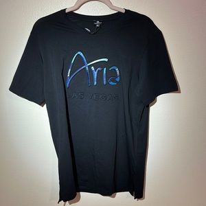 NWT. Woman’s black Aria Las Vegas T-shirt. An MGM Resorts property. Size S.